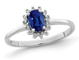 1/2 Carat (ctw) Natural Sapphire Ring in Polished Sterling Silver